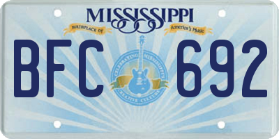 MS license plate BFC692