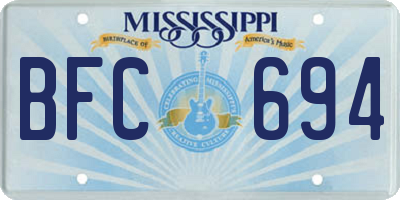 MS license plate BFC694