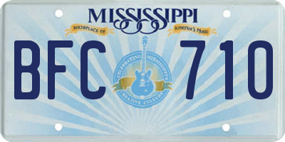 MS license plate BFC710