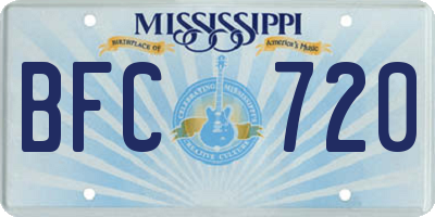 MS license plate BFC720