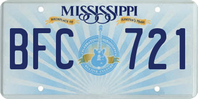 MS license plate BFC721