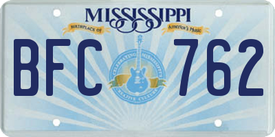 MS license plate BFC762