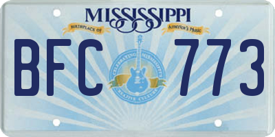 MS license plate BFC773