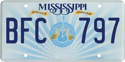 MS license plate BFC797