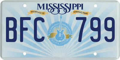 MS license plate BFC799