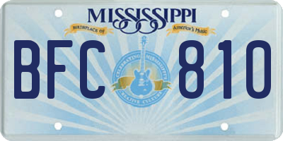 MS license plate BFC810