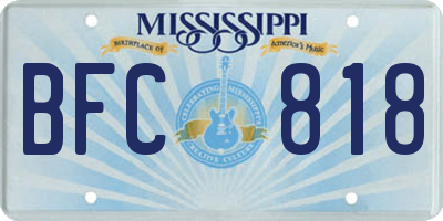 MS license plate BFC818
