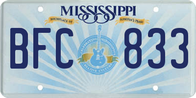 MS license plate BFC833