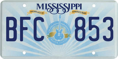 MS license plate BFC853