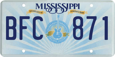 MS license plate BFC871
