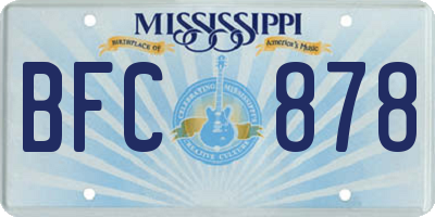 MS license plate BFC878