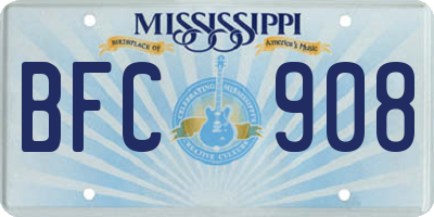 MS license plate BFC908