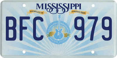 MS license plate BFC979