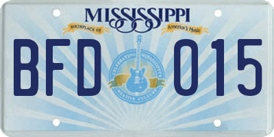 MS license plate BFD015