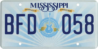 MS license plate BFD058