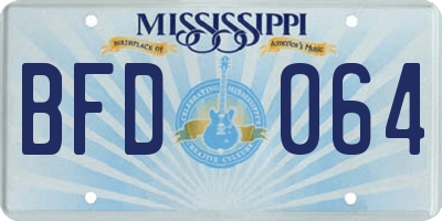 MS license plate BFD064