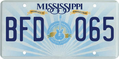 MS license plate BFD065
