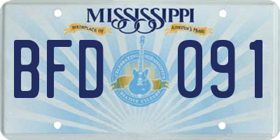 MS license plate BFD091