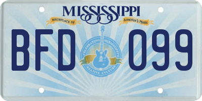MS license plate BFD099