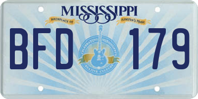 MS license plate BFD179