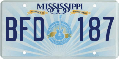 MS license plate BFD187
