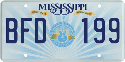 MS license plate BFD199
