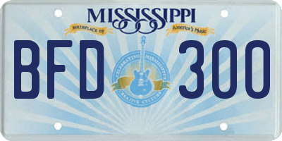 MS license plate BFD300