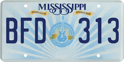 MS license plate BFD313