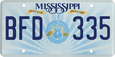 MS license plate BFD335