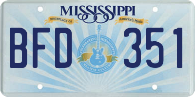 MS license plate BFD351