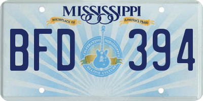 MS license plate BFD394