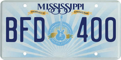 MS license plate BFD400