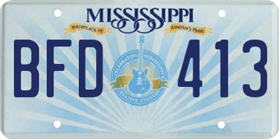 MS license plate BFD413
