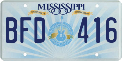 MS license plate BFD416