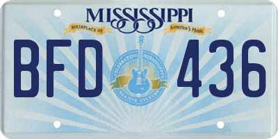 MS license plate BFD436