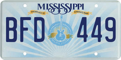 MS license plate BFD449