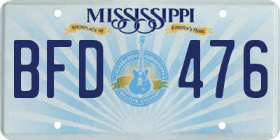 MS license plate BFD476