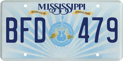MS license plate BFD479