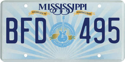 MS license plate BFD495