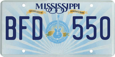 MS license plate BFD550