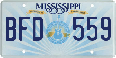 MS license plate BFD559