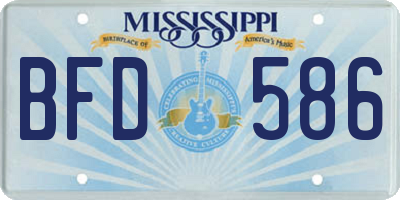 MS license plate BFD586