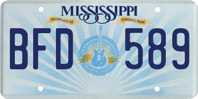 MS license plate BFD589