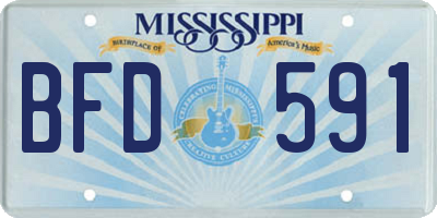 MS license plate BFD591