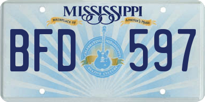 MS license plate BFD597