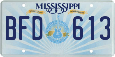 MS license plate BFD613