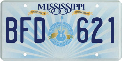 MS license plate BFD621