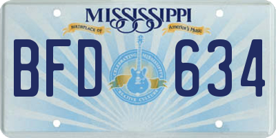 MS license plate BFD634
