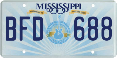 MS license plate BFD688