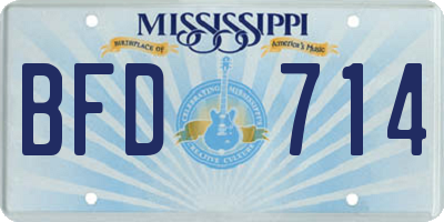 MS license plate BFD714